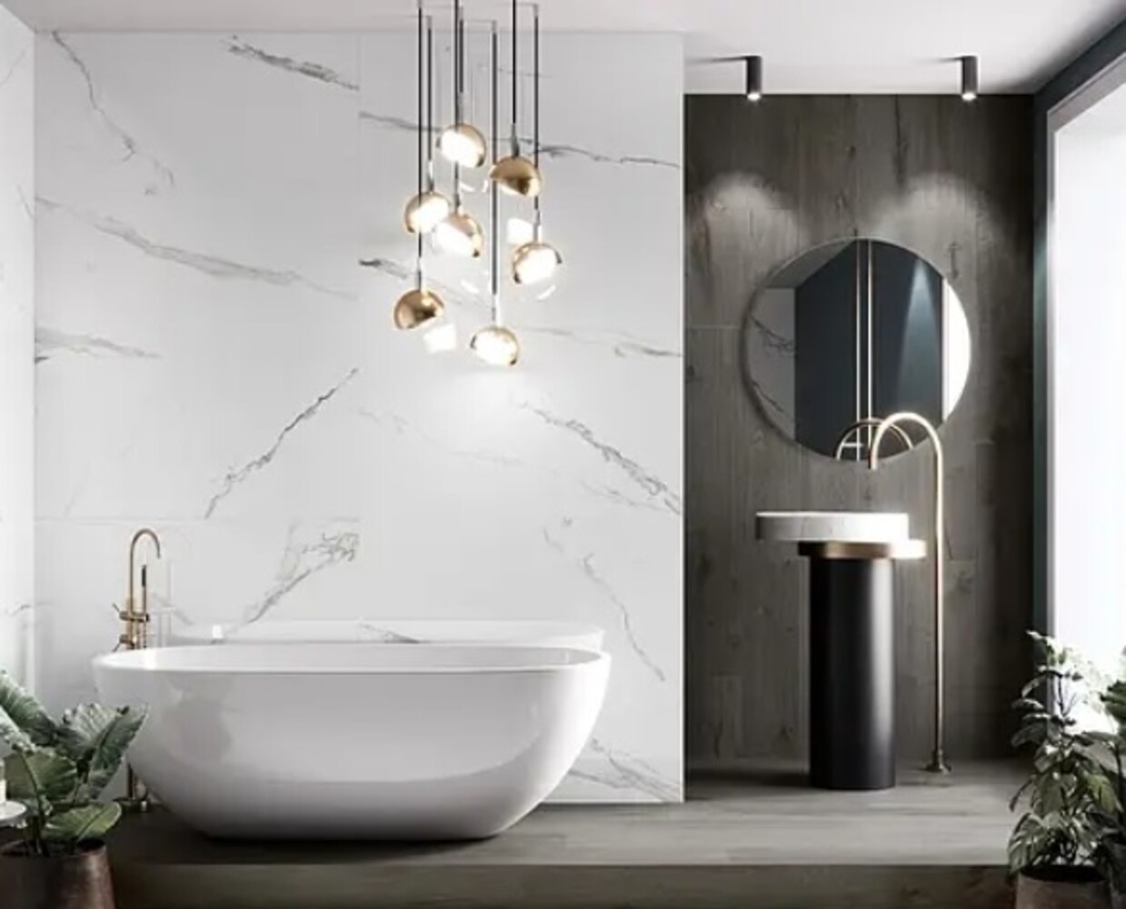 Oppio €84 PER PANEEL - 120x280x0,3 cm - PVC Wandpaneel MAT Calacatta Marmer Wit / Grijs