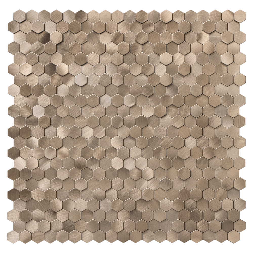 Oppio Geborsteld MINI Hexagon Bronce - Zelfklevend Mozaiek 308x298x4mm