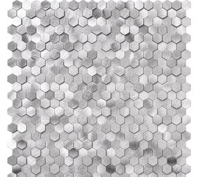 Oppio Geborsteld MINI Hexagon Zilver - Zelfklevend Mozaiek 308x298x4mm Oppio Geborsteld MINI Hexagon Zilver - Zelfklevend Mozaiek 308x298x4mm