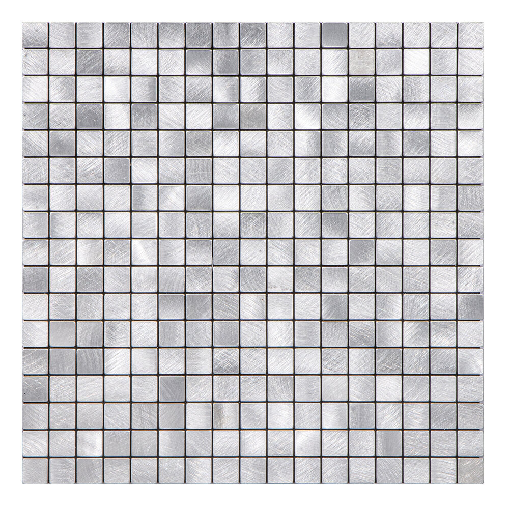 Oppio Geborsteld MINI blokjes Zilver - Zelfklevend Mozaiek 265x265x4mm Oppio Geborsteld MINI blokjes Zilver - Zelfklevend Mozaiek 265x265x4mm