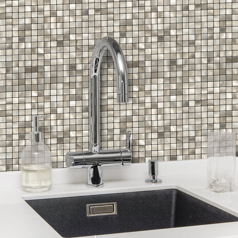 Oppio Geborsteld MINI blokjes Goud - Zelfklevend Mozaiek 265x265x4mm