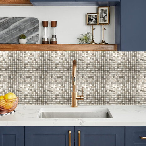 Oppio Geborsteld MINI blokjes Goud - Zelfklevend Mozaiek 265x265x4mm