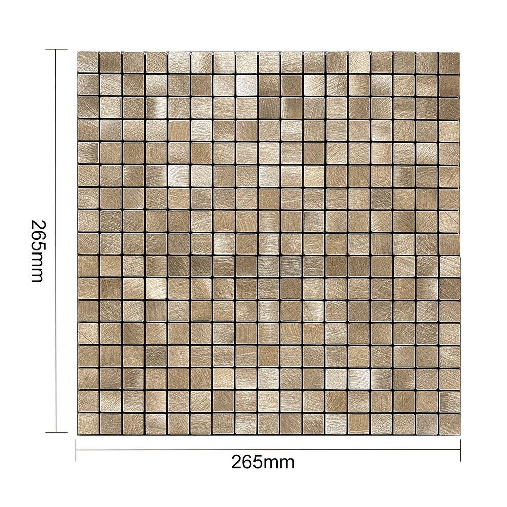 Oppio Geborsteld MINI blokjes Bronce - Zelfklevend Mozaiek 265x265x4mm