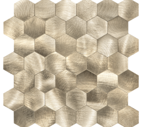 Oppio XL Geborsteld Goud HEXAGON - Zelfklevend Mozaiek 290x288mm Oppio XL Geborsteld Goud HEXAGON - Zelfklevend Mozaiek 290x288mm