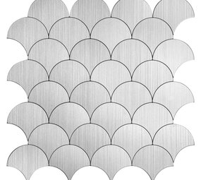 Oppio XL Zilver Schelpjes - Zelfklevend Mozaiek 266x266x4mm Oppio XL Zilver Schelpjes - Zelfklevend Mozaiek 266x266x4mm