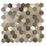 Oppio Bruin-Koper MIX HEXAGON - Zelfklevend Mozaiek 288x280x4mm