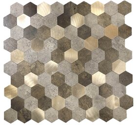 Oppio Bruin-Koper MIX HEXAGON - Zelfklevend Mozaiek 288x280x4mm Oppio Bruin-Koper MIX HEXAGON - Zelfklevend Mozaiek 288x280x4mm
