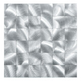 Oppio XL Geborsteld Zilver - Grote blokken - Zelfklevend Mozaiek 305x305x4mm Oppio XL Geborsteld Zilver - Grote blokken - Zelfklevend Mozaiek 305x305x4mm