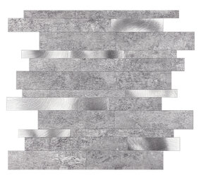 Oppio Grijs-Zilver Natuursteen ALU Wildverband - Zelfklevend Mozaiek 303x298x4mm Oppio Grijs-Zilver Natuursteen ALU Wildverband - Zelfklevend Mozaiek 303x298x4mm