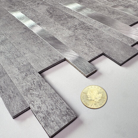 Oppio Grijs-Zilver Natuursteen ALU Wildverband - Zelfklevend Mozaiek 303x298x4mm Oppio Grijs-Zilver Natuursteen ALU Wildverband - Zelfklevend Mozaiek 303x298x4mm