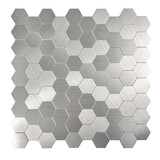 Oppio Geborsteld Zilver HEXAGON - Zelfklevend Mozaiek 291x286x4mm Oppio Geborsteld Zilver HEXAGON - Zelfklevend Mozaiek 291x286x4mm