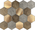 Koper XL Taupe Grijs HEXAGON  - Zelfklevend Mozaiek 29.2x25.4x4mm