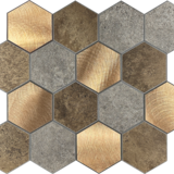 Oppio Koper XL Taupe Grijs HEXAGON  - Zelfklevend Mozaiek 29.2x25.4x4mm Oppio Koper XL Taupe Grijs HEXAGON  - Zelfklevend Mozaiek 29.2x25.4x4mm