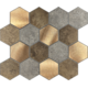 Oppio Koper XL Taupe Grijs HEXAGON  - Zelfklevend Mozaiek 29.2x25.4x4mm