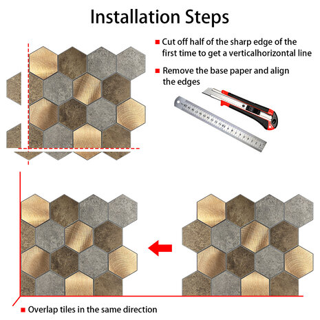 Oppio Koper XL Taupe Grijs HEXAGON  - Zelfklevend Mozaiek 29.2x25.4x4mm