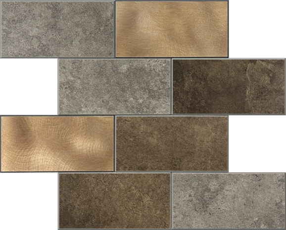 Oppio Koper XL Taupe Grijs METRO  - Zelfklevend Mozaiek 30.5x30.5x4mm