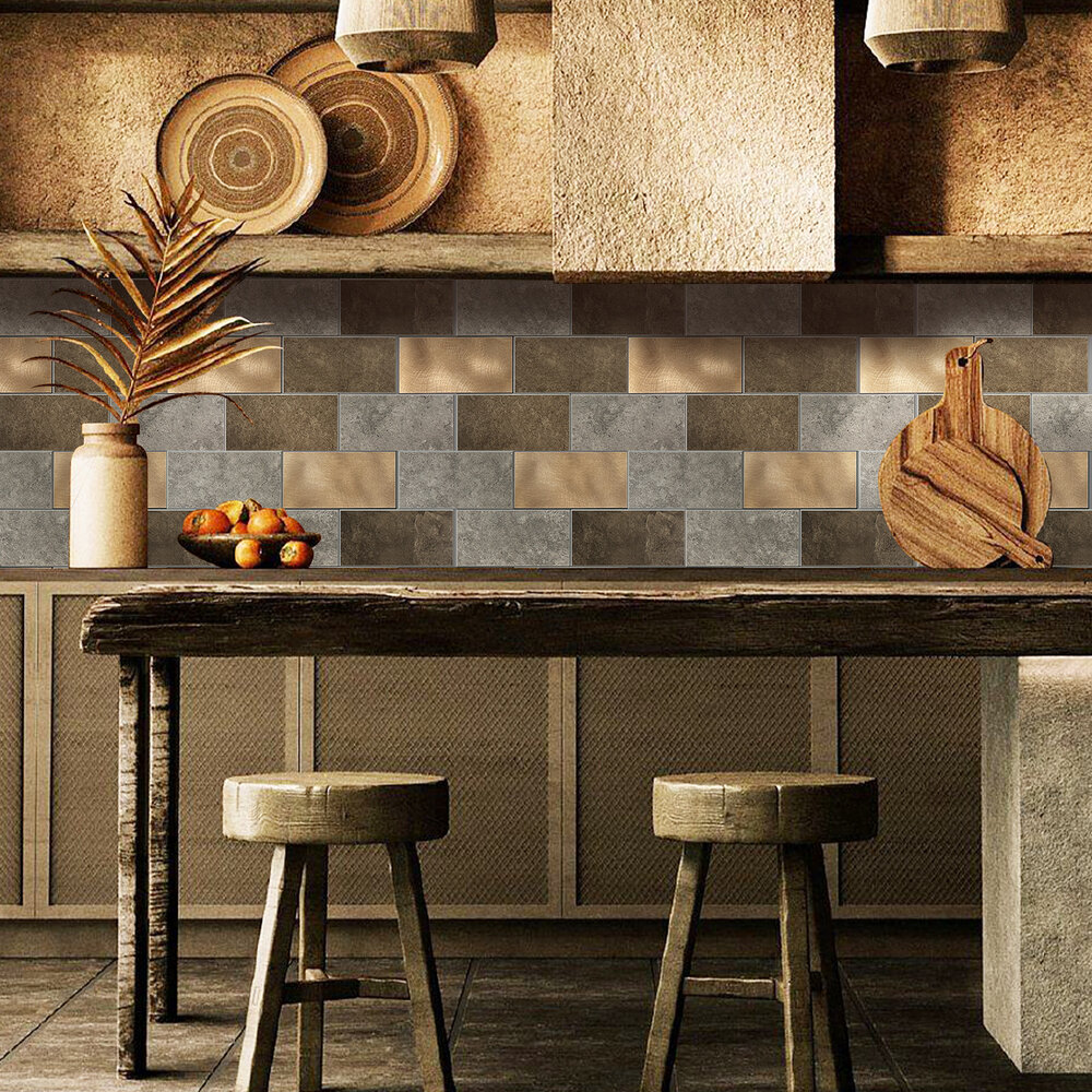 Oppio Koper XL Taupe Grijs METRO  - Zelfklevend Mozaiek 30.5x30.5x4mm