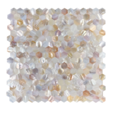 Oppio SHELL Tiles - Mother of PEARL HEXAGON wit - Zelfklevend Mozaiek 305x305x3.3mm Oppio SHELL Tiles - Mother of PEARL HEXAGON wit - Zelfklevend Mozaiek 305x305x3.3mm