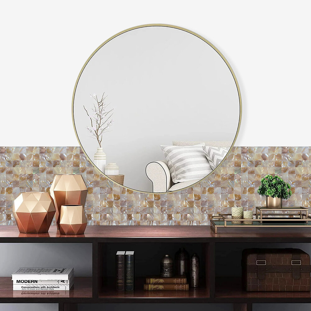 Oppio  SHELL Tiles - Beige - Mother of PEARL - Zelfklevend Mozaiek 305x305x3.3mm