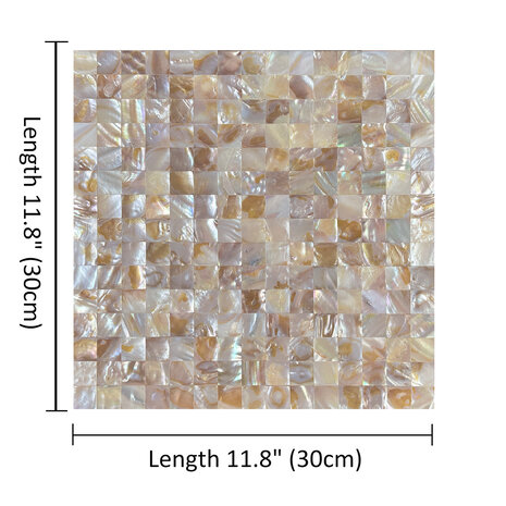 Oppio  SHELL Tiles - Beige - Mother of PEARL - Zelfklevend Mozaiek 305x305x3.3mm