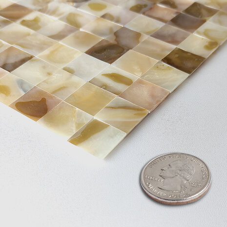 Oppio  SHELL Tiles - Beige - Mother of PEARL - Zelfklevend Mozaiek 305x305x3.3mm
