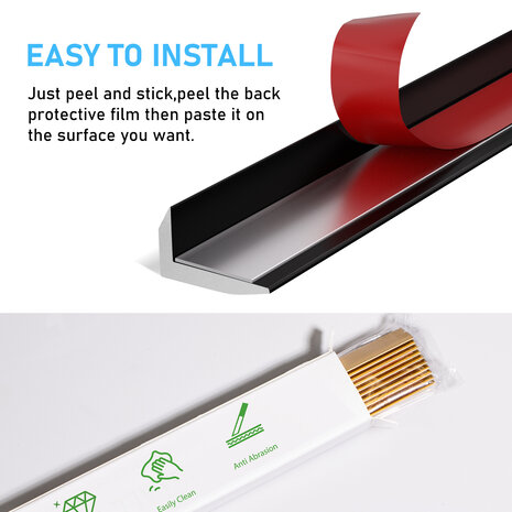 Oppio Eindprofiel tbv. Zelfklevend mozaiek ZWART