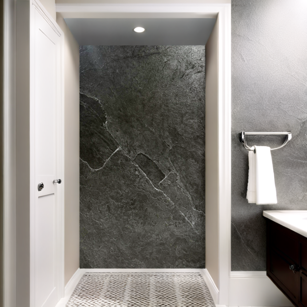 Oppio €72 PER PANEEL - 120x280x0,3 cm - PVC Wandpaneel MAT Antraciet Leisteen