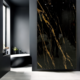 Oppio €79 PER PANEEL - 120x280x0,3 cm - PVC Wandpaneel Ceasar Black- Zwart Goud Hoogglans