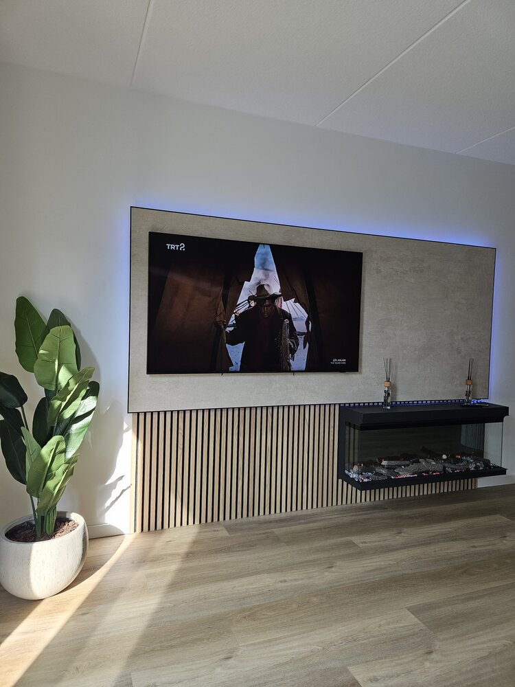 Oppio Amsterdam 30CM BREED - 152 CM 3D INBOUW Elektrische Sfeerhaard MET VERWARMING + WIFI + APP FUNCTIE