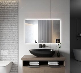 Oppio PRISMA Vierkant 60x100 ( RANDLOOS ) Badkamerspiegel met verlichting