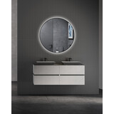 Oppio LUNA - 60 CM ( ZWART ) Badkamerspiegel met verlichting