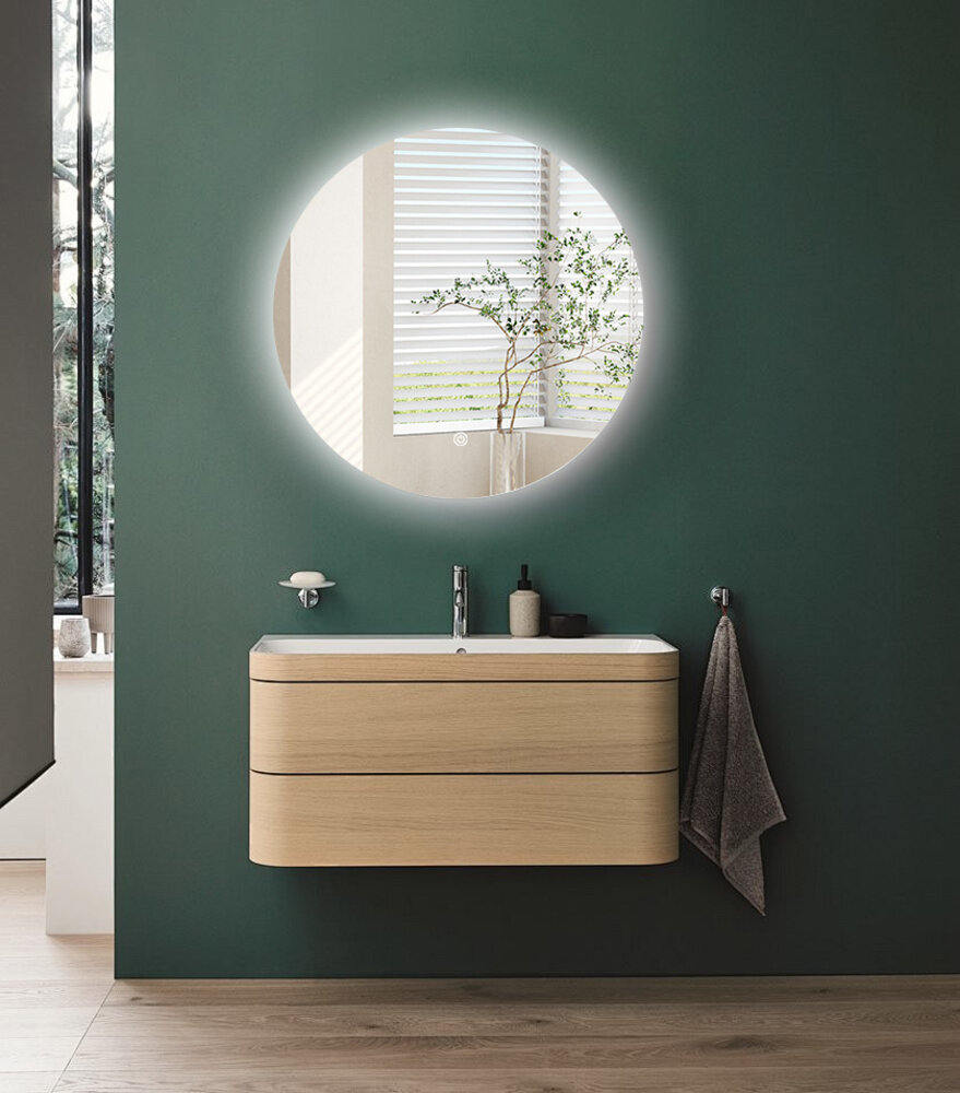 Oppio LUNA - 80 CM ( Randloos ) Badkamerspiegel met verlichting