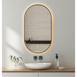 Oppio ELLIPS - 50x100 CM ( ZWART ) Toilet / Badkamerspiegel met verlichting