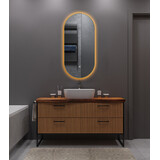 Oppio ELLIPS - 50x100 CM ( GOUD ) Toilet / Badkamerspiegel met verlichting