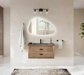 Oppio ARTSY - 80 CM ( Randloos ) Toilet / Badkamerspiegel met verlichting Oppio ARTSY - 80 CM ( Randloos ) Toilet / Badkamerspiegel met verlichting