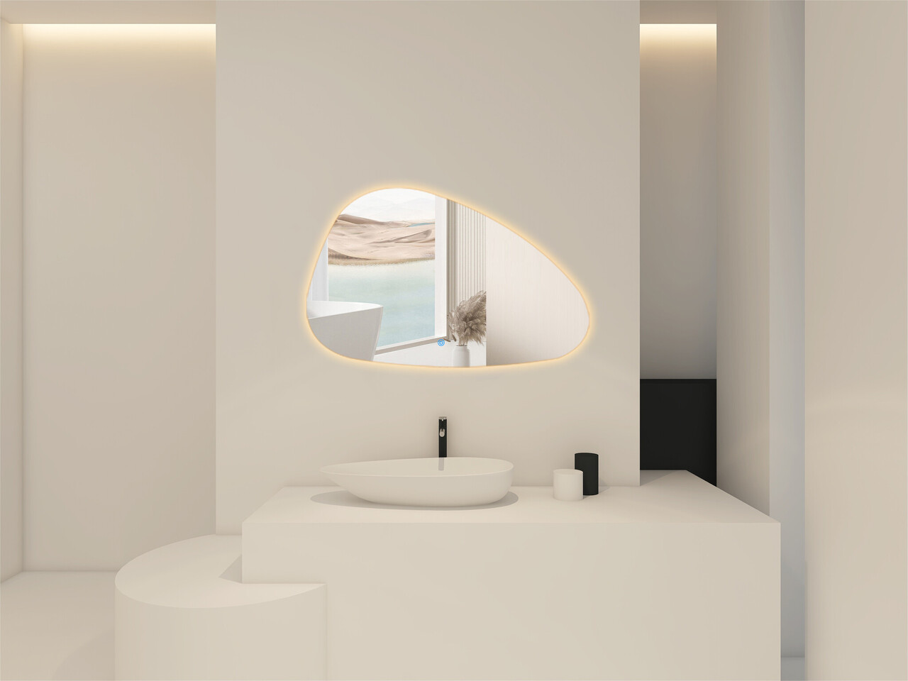 Oppio ARTSY - 100 CM ( Randloos ) Toilet / Badkamerspiegel met verlichting