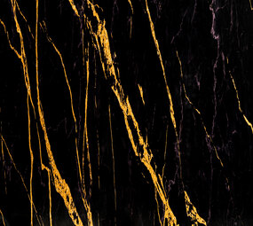 Oppio €79 PER PANEEL - 120x280x0,3 cm - PVC Wandpaneel Ceasar Black  - Zwart Goud Hoogglans