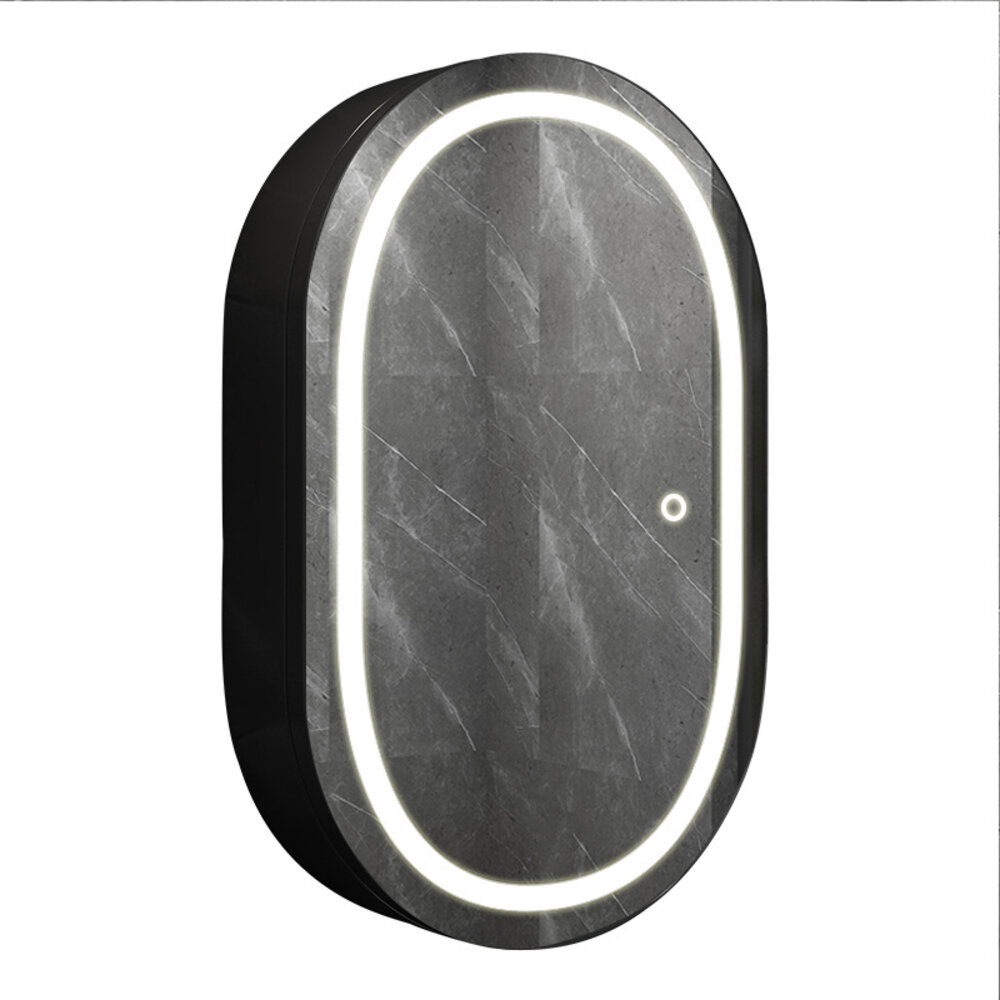 Oppio LINA Zwart – Spiegelkast 40×80 Badkamerspiegel met verlichting