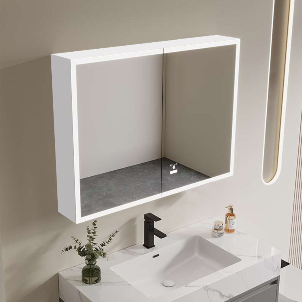 Oppio ZEYN Spiegelkast 120×70 Badkamerspiegel met verlichting Oppio ZEYN Spiegelkast 120×70 Badkamerspiegel met verlichting
