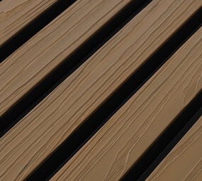 Oppio €28 Per Stuk - TEAK - Zwarte strepen -  Gevelbekleding – Composiet | 290 x 22 cm | Gevel | Tuin | 3D Houtnerf