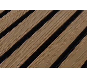 Oppio €35 Per Stuk - TEAK - Zwarte strepen -  Gevelbekleding – Composiet | 290 x 22 cm | Gevel | Tuin | 3D Houtnerf