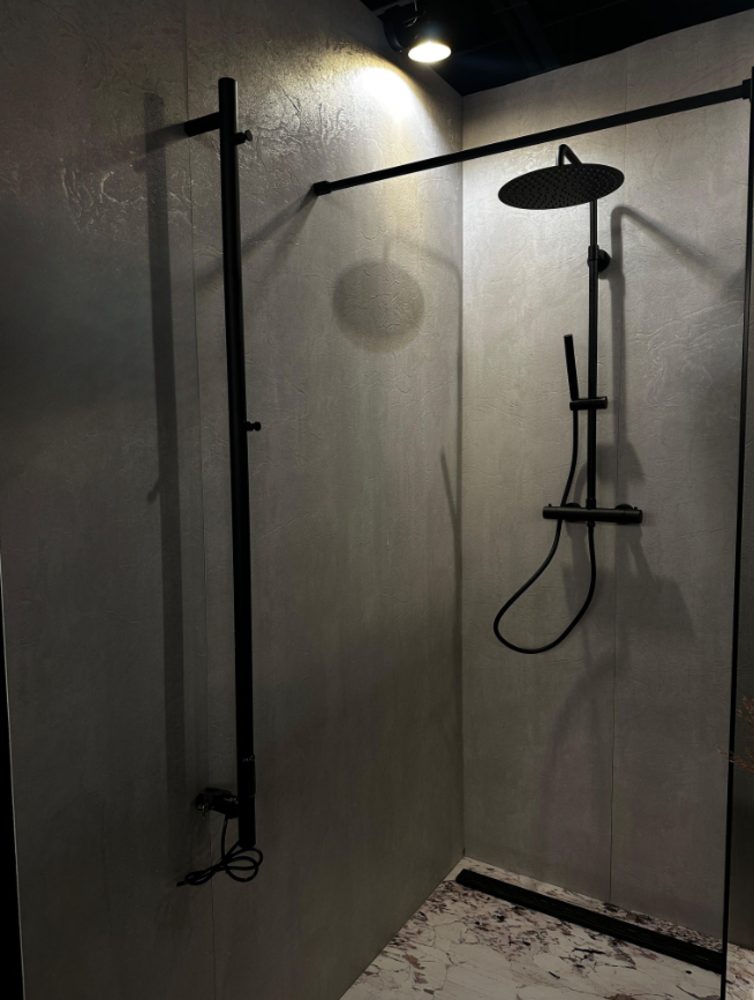 Oppio €89 PER PANEEL - 120x280x0,3 cm - PVC Wandpaneel MAT Beton Licht Grijs