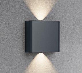 OPPIO SQUARE - Antraciet - Up & Down - LED Wandlamp -  Voor Buiten en Binnen OPPIO SQUARE - Antraciet - Up & Down - LED Wandlamp -  Voor Buiten en Binnen