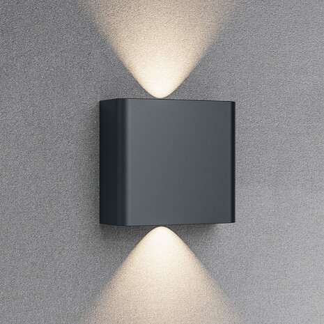 OPPIO SQUARE - Antraciet - Up & Down - LED Wandlamp -  Voor Buiten en Binnen OPPIO SQUARE - Antraciet - Up & Down - LED Wandlamp -  Voor Buiten en Binnen