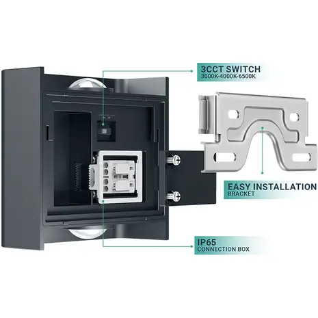 OPPIO SQUARE - Antraciet - Up & Down - LED Wandlamp -  Voor Buiten en Binnen OPPIO SQUARE - Antraciet - Up & Down - LED Wandlamp -  Voor Buiten en Binnen