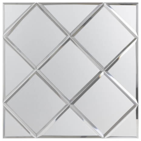 Oppio Silver Glass Mat - Zelfklevend Mozaiek 300x300x4mm