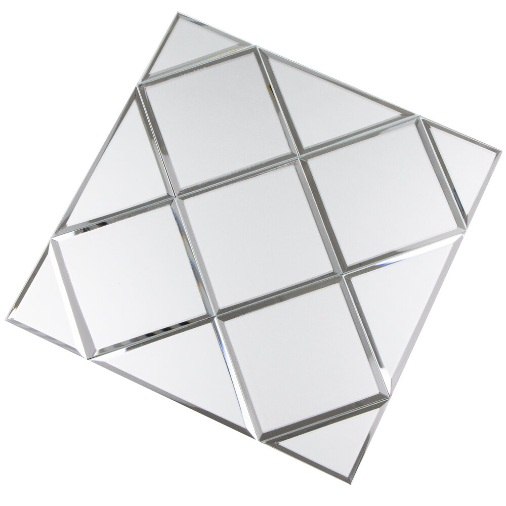 Oppio Silver Glass Mat - Zelfklevend Mozaiek 300x300x4mm