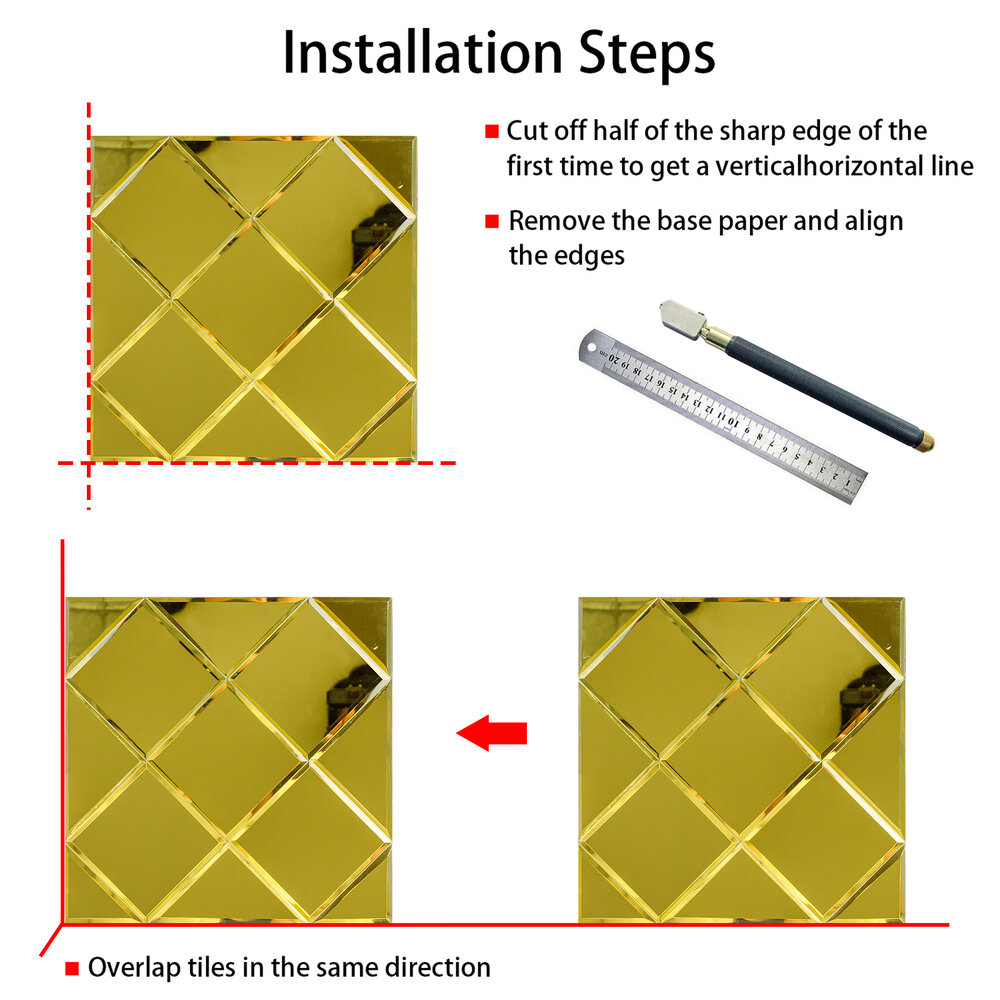 Oppio GOLD Glass - Zelfklevend Mozaiek 300x300x4mm Oppio GOLD Glass - Zelfklevend Mozaiek 300x300x4mm