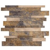 Oppio Taupe Natuursteen Wildverband - Zelfklevend Mozaiek 303x298x4mm