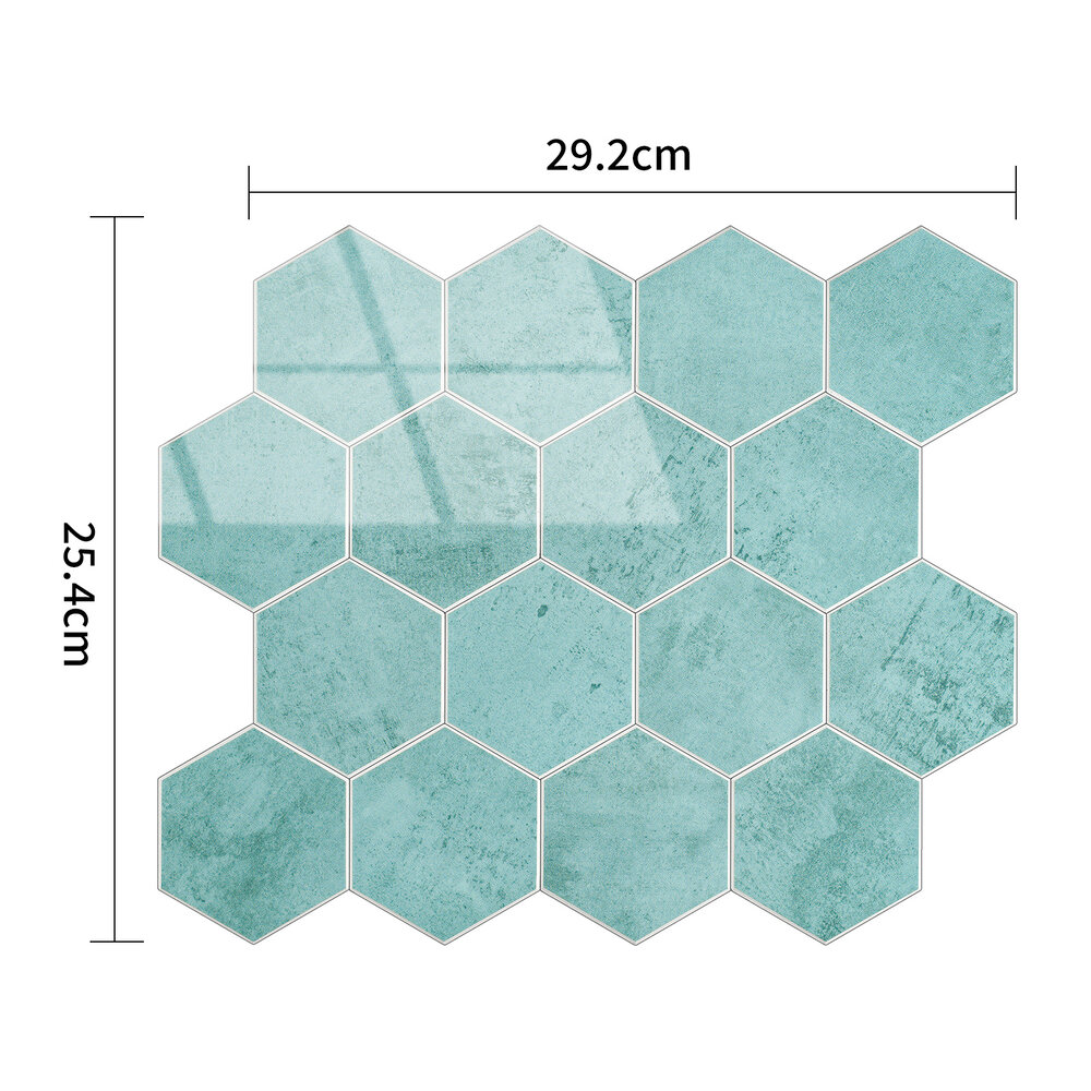 Oppio BALTIC BLUE Hexagon - Zelfklevende Mozaïek 29.2x25.4x3.3 mm